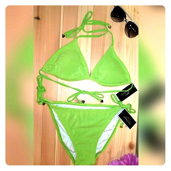 Juicy Couture Other - ☆ Juicy Couture ☆ Neon Green Velour Bathing Suit